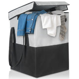 GLUN Rectangle Shape Laundry Bags Black & Grey Colour Combination Laundry Bag Pack of 1, Perfect for Storing & Organising Clothe