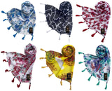 Letz Dezine WomenS Printed Chiffon Multicoloured Scarves And Stoles With Pearl Tassels, Set Of 6 (Lds12058) (Multicolor3)