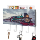 Christmas Train Steam Engine Key Holder Wall Mounted Key Racks Key Hook for Entryway