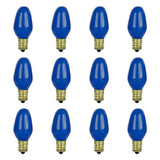 Sunlite 01053 7C7 Incandescent Bulb, 7 Watt, Candelabra E12 Base, C7 Small Night Light, Colored Bulb, Blue, 12 Count