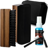 Ziliny 6 Pcs Vinyl Record Cleaner Kit with Brush Fluid Storage, Dark Brown