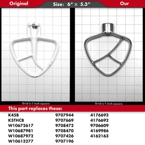 Flat Beater Replacement for KitchenAid 4.5-5 Qt. Tilt-Head Stand Mixers 18/8 Stainless Steel Accessories/No coating/Dishwasher S
