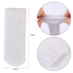 TEKEFT 20PCS Chair Leg Socks, Furniture Leg Feet Wood Floor Protectors Set, Cross Knitted (White)