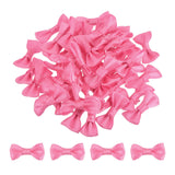MECCANIXITY 100pcs Light Hot Pink Bow Ties 1.2 x 0.6 Mini Bowknot for Crafting Little Satin Bows Bulk for DIY Sewing Scrapbookin