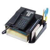 Universal UNV08116 121/4 in. x 101/2 in. x 51/4 in. Telephone Stand and Message Center Black