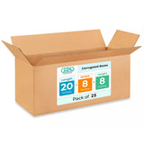 Long Shipping & Moving Boxes 20L x 8W x 8H (25-Pack) - Extra Strength 200 lb vs Regular - Corrugated Cardboard Boxes for USPS/UP