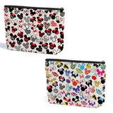 2PCS Cute Cartoon Mouse Print Makeup Bag Magic Cartoon Mouse Cosmetic Bag for Women Animal Lovers Gifts for Women Female Her Dau