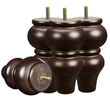 Wood Furniture Legs 6 inch Sofa Legs Pack of 4,Round Couch Legs Espresso Mid Century Desk Legs,Sofa Replacement Parts,For Dresse