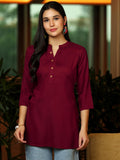 Libas Women'S Viscose Rayon Straight Kurtis (29289I_Maroon Maroon L