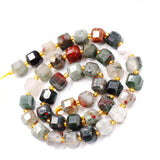 Malahill Wholesale Natural Faceted Stone Beads for Jewelry Making Sold per Bag 5 Strands Inside Cube African Bloodstone 6mm