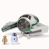 Star Wars Micro Galaxy Squadron Yodas Jedi Starfighter 8cm Light Armour Class Ship with 1 Yoda and R2D2 Micro Figures