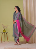 Gosriki Women'S Rayon Viscose Solid Straight Kurta With Pant & Dupatta (Mogul Grey-Vks01-Gs_S_Grey_Small),Grey,,B0F38HDSSS