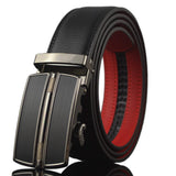 Wxr Automatic Lock Genuine Leather 32 To 36 Adjustable Length Belt For Men (Style 6, Genuine Leather) (Black)