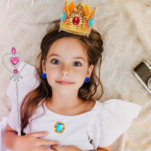 5pcs Princess Peach Crown Accessories Kit for Girl Princess Peach Costume Set Dress Up