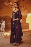 Gosriki Women'S Cotton Blend Embroidered Straight Kurta With Pant & Dupatta (Ultra101 Wine-Gs_L_Wine_Large),Wine,,B0CL7C7MYV