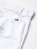 Alleson Athletic Boys Youth Elastic Bottom Baseball Pants, White, Large