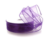 Ribbon Traditions 1.5 Wired Sheer Organza Ribbon Purple 10 Yards