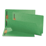 Smead 28140 TwoInch Capacity Fastener Folders Straight Tab Legal Green 50/Box