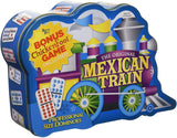 Puremco Mexican Train Double 12 Professional Size Dominoes With Bonus Chickenfoot Game Included Travel Tin Board Game, 91 Tiles,