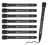 Taja Magnetic Dry Erase Whiteboard Markers, 8 Count Black Fine Tip Thin Dry Erase Markers with Eraser for Home Office School Sup