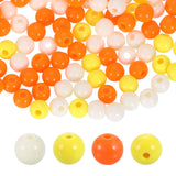 HARFINGTON 100pcs Cream Yellow Acrylic Round Beads 6mm Dia 1.9mm Hole Plastic Resin Smooth Balls Loose Bead for Jewelry Making B