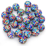 12mm Rhinestone Beads 100pcs 12mm Diameter Charms Mix Colors Randomly for Jewelry Making (Clay Colorful 03)