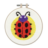 Design Works Crafts Inc. Lady Bug Punch Needle Kit, White