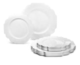  OCCASIONS 50 Plates Pack (25 Guests)-Heavyweight Wedding Party Disposable Plastic Plate Set -(25x10.5'' Dinner + 25x8'' Salad/