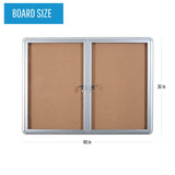 Cork Bulletin Enclosed Cabinet Two Swing Doors