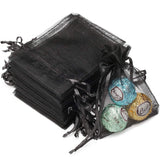 Akstore 50Pcs 3.15x4(8x10cm) Sheer Drawstring Organza Jewelry Pouches Wedding Party Christmas Favor Gift Bags (Black, 3.15x4)