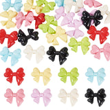 FASHEWELRY 24Pcs Gummy Color Bow Beads Cute Bowknot Focal Beads for Pens, Alloy Baking Paint Bubble Bow Tie Bead for Earrings Ne