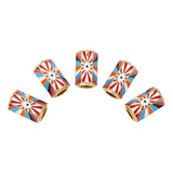 LiQunSweet 5 Pcs Colorful Radial Turkish Evil Eye Bead Brass Enamel Real 18K Gold Plated Hexagon Tube Bar Loose Bead Spacer for 