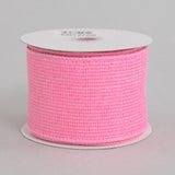 2.5 Wide Expressions Royal Faux Burlap Solid Wired Ribbon Pink 10 Yards / 30 Feet Per Roll