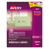 Averyamp;reg; Easy Peel Mailing Labels for Laser Printer, 1 x 4, Clear, 1,000 Per Box