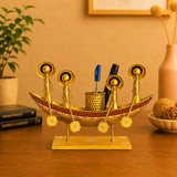 Desi Craft Decor Long Kerala Boat Shaped Pen Stand Holder for Home & Office