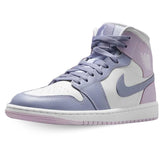 Air Jordan 1 Mid Trainers in Indigo Haze Doll White by Nike