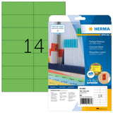 HERMA Self Adhesive Coloured Labels, 280 Labels (14/A4 Sheet, 20 Sheets), 105 x 42.3 mm, Blank Removable Colour Stickers, Suitab