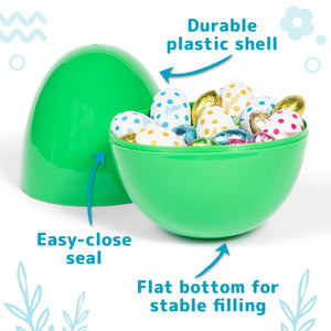 Prextex 3.5Unfilled Easter Eggs Empty, 36 pcs - Empty Plastic Eggs Fillable with Candy, Presents for Toy Basket - Easter Dec