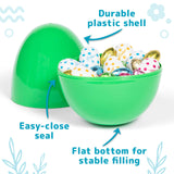 Prextex 3.5Unfilled Easter Eggs Empty, 36 pcs - Empty Plastic Eggs Fillable with Candy, Presents for Toy Basket - Easter Dec