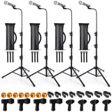 Relaxweex 4 Pcs Tripod Microphone Stand Boom Arm Floor Mic Stand Microphone Holder Adjustable Height 24-67 inch with 4 Carrying 