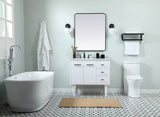 Elegant Decor Indoor Modern Under Sink Bathroom Fixtures Storage Organizer Cabinet 36 Inch Single Bathroom Vanity - White