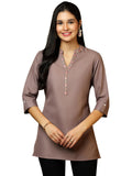 Libas Women'S Cotton Blend Straight Kurtis (58257B_Mauve
