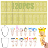 Moruiero 120PCS Adhesive Tape for Sonny Angel, Double Sided Clear Adhesive Pads Custom Fit Replacement, Removable Mini Figure Cl