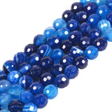 6mm Blue Agate Faceted Gemstone Round Loose Beads Strand 15.5-16 DIY Jewelry Making