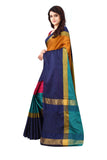 Greciilooks Saree For Women| Cotton Silk Color-Blocked Solid Sarees| Shaded Lining & Colorful Tassles Pallav| Saree With Unstitched Blouse| Occasional Wear Saree (Yellow)