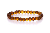 AMBERAGE Natural Baltic Amber Bracelet for Adults (Women/Men) - Hand made From Raw-Unpolished/Certified Baltic Amber Beads(6 Col