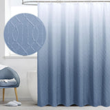 Gibelle Ombre Blue Shower Curtain for Bathroom, Modern 3D Embossed Geometric Textured Shower Curtain Set with Hooks, Farmhouse F