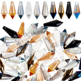 AHANDMAKER 60 Pcs Glass Icicle Prism Pendants, 10 Colors Electroplated Crystal Chandelier Glass Beads 20mm Top Drilled Drop Spac