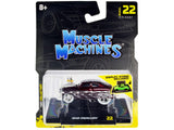 Muscle Machines 1949 Mercury Custom Coupe Dark Red Metallic with Flames 1/64 Diecast Model Car