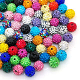 100 Piece Rhinestone Clay Beads - 10mm Polymer Clay Crystal Round Charm Beads for Jewelry Making - Mixed Colors